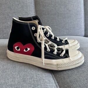 Converse x PLAY Comme des Garçons Chuck Taylor Heart Sneakers Size 6 Men 8 Women
